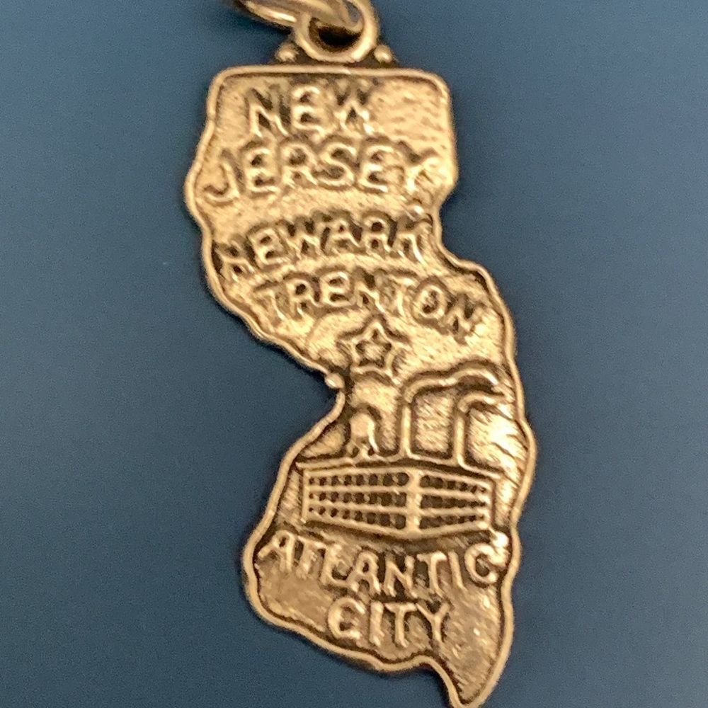 New Jersey State Sterling Silver Jewelry Charm #travel #Atlantic City